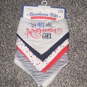 Modern Baby Bandana Bibs - Red, Navy, White